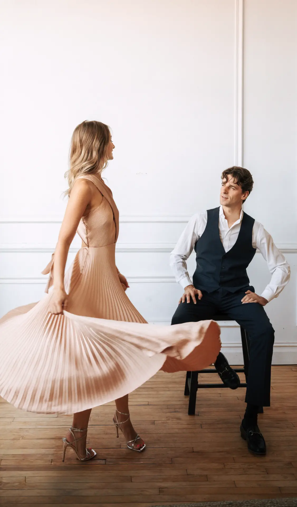 Couple practicing dance